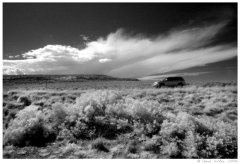 Infrared10 Clouds & car near Church Rock, Utah