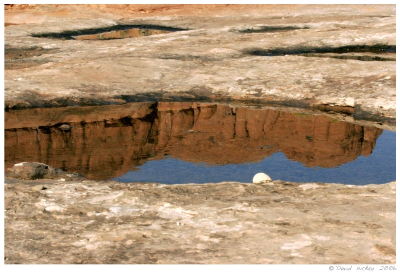 Southwest14 Bluff reflection, Arches National Park, Utah